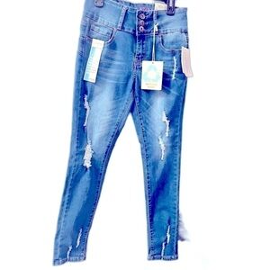 GOGO star Girls'regular rise skinny jeans blue pants New size 8